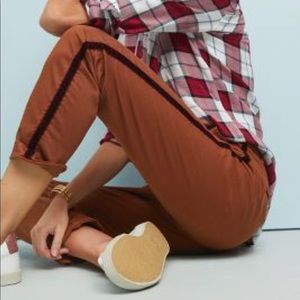 Rust pant with maroon stripe